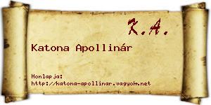 Katona Apollinár névjegykártya